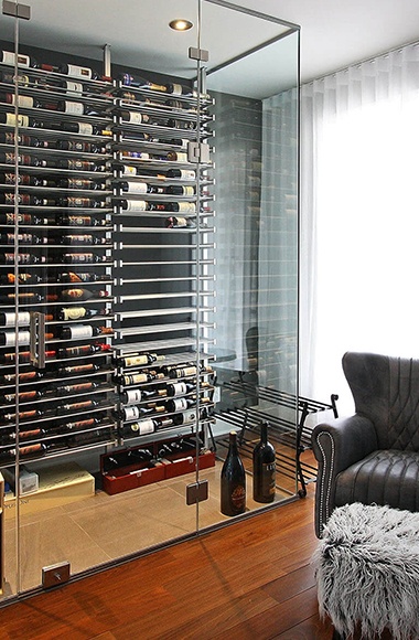 living room wine cellar