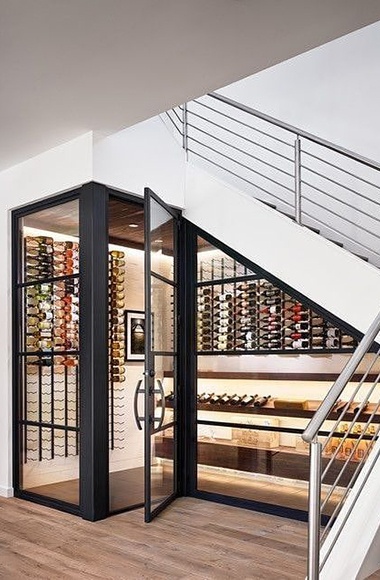 bellow stairs wine cellar